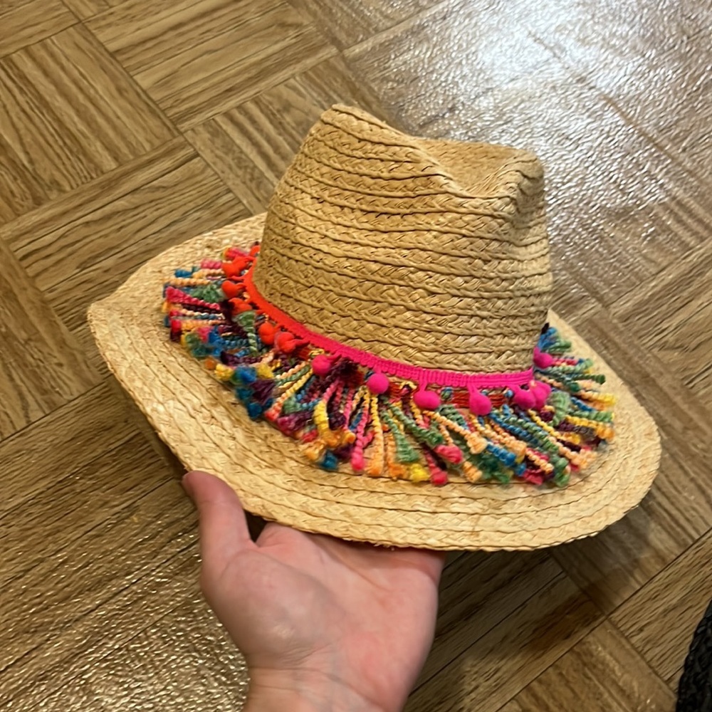 Marcus Adler tassel straw beach hat - Picture 2 of 3